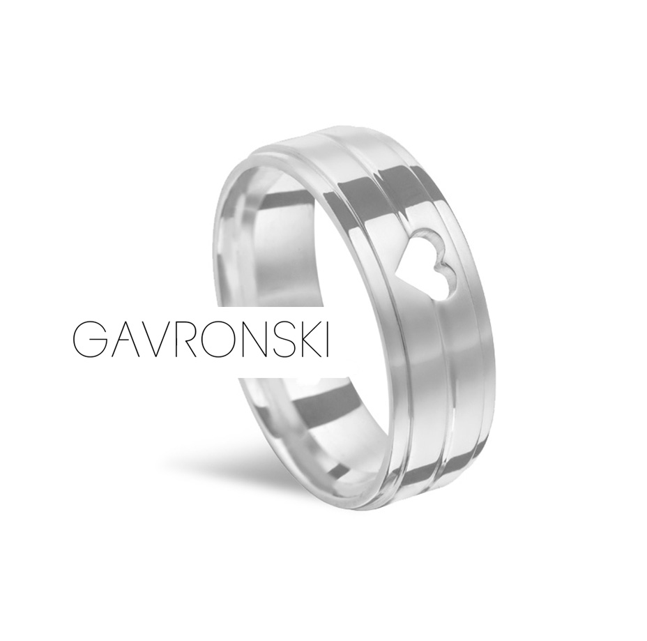 Aliança de Prata Reta Anatômica com 2 Frisos